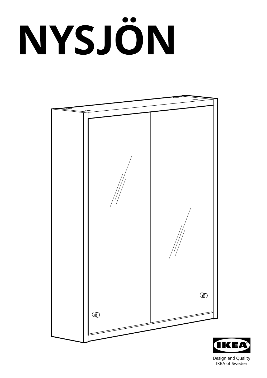 Assembly instructions for IKEA Nysjoen mirror cabinet white | Page 1 - IKEA NYSJÖN / BJÖRKÅN bathroom furniture, set of 6 394.158.95