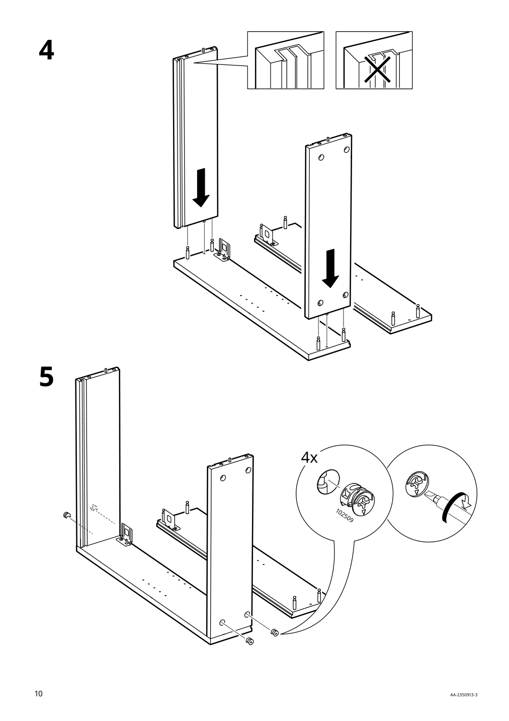 Assembly instructions for IKEA Nysjoen mirror cabinet white | Page 10 - IKEA NYSJÖN / BJÖRKÅN bathroom furniture, set of 6 394.158.95