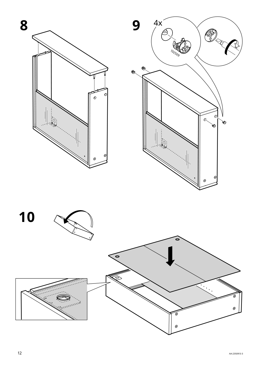 Assembly instructions for IKEA Nysjoen mirror cabinet white | Page 12 - IKEA NYSJÖN / BJÖRKÅN bathroom furniture, set of 6 394.158.95