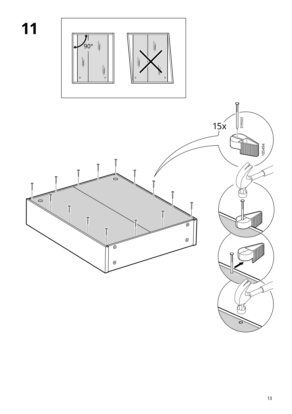 Assembly instructions for IKEA Nysjoen mirror cabinet white | Page 13 - IKEA NYSJÖN / BJÖRKÅN bathroom furniture, set of 6 394.158.95