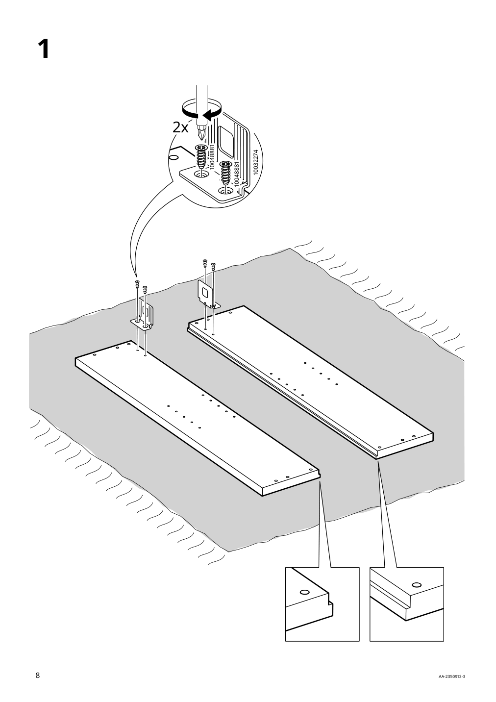 Assembly instructions for IKEA Nysjoen mirror cabinet white | Page 8 - IKEA NYSJÖN / BJÖRKÅN bathroom furniture, set of 6 394.158.95