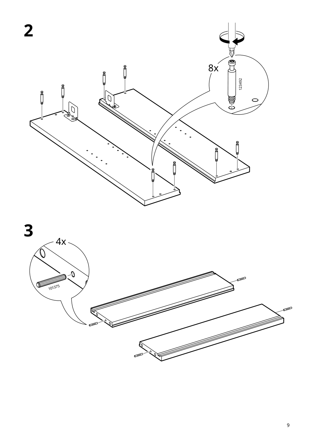 Assembly instructions for IKEA Nysjoen mirror cabinet white | Page 9 - IKEA NYSJÖN / BJÖRKÅN bathroom furniture, set of 6 394.158.95