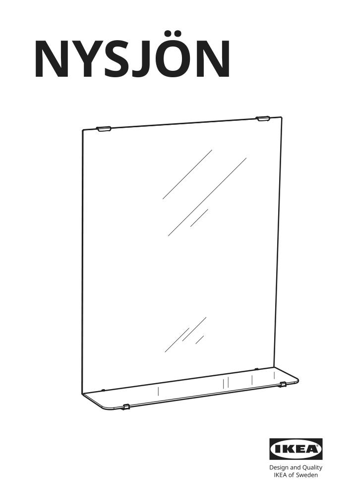 Assembly instructions for IKEA Nysjoen mirror with shelf white | Page 1 - IKEA NYSJÖN / BJÖRKÅN bathroom furniture, set of 6 494.159.13