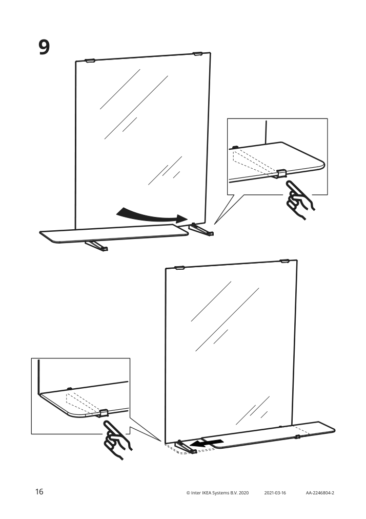 Assembly instructions for IKEA Nysjoen mirror with shelf white | Page 16 - IKEA NYSJÖN / BJÖRKÅN bathroom furniture, set of 6 494.159.13