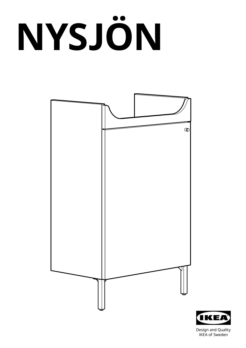 Assembly instructions for IKEA Nysjoen sink cabinet white | Page 1 - IKEA NYSJÖN / BJÖRKÅN sink cabinet with 1 door 194.147.31