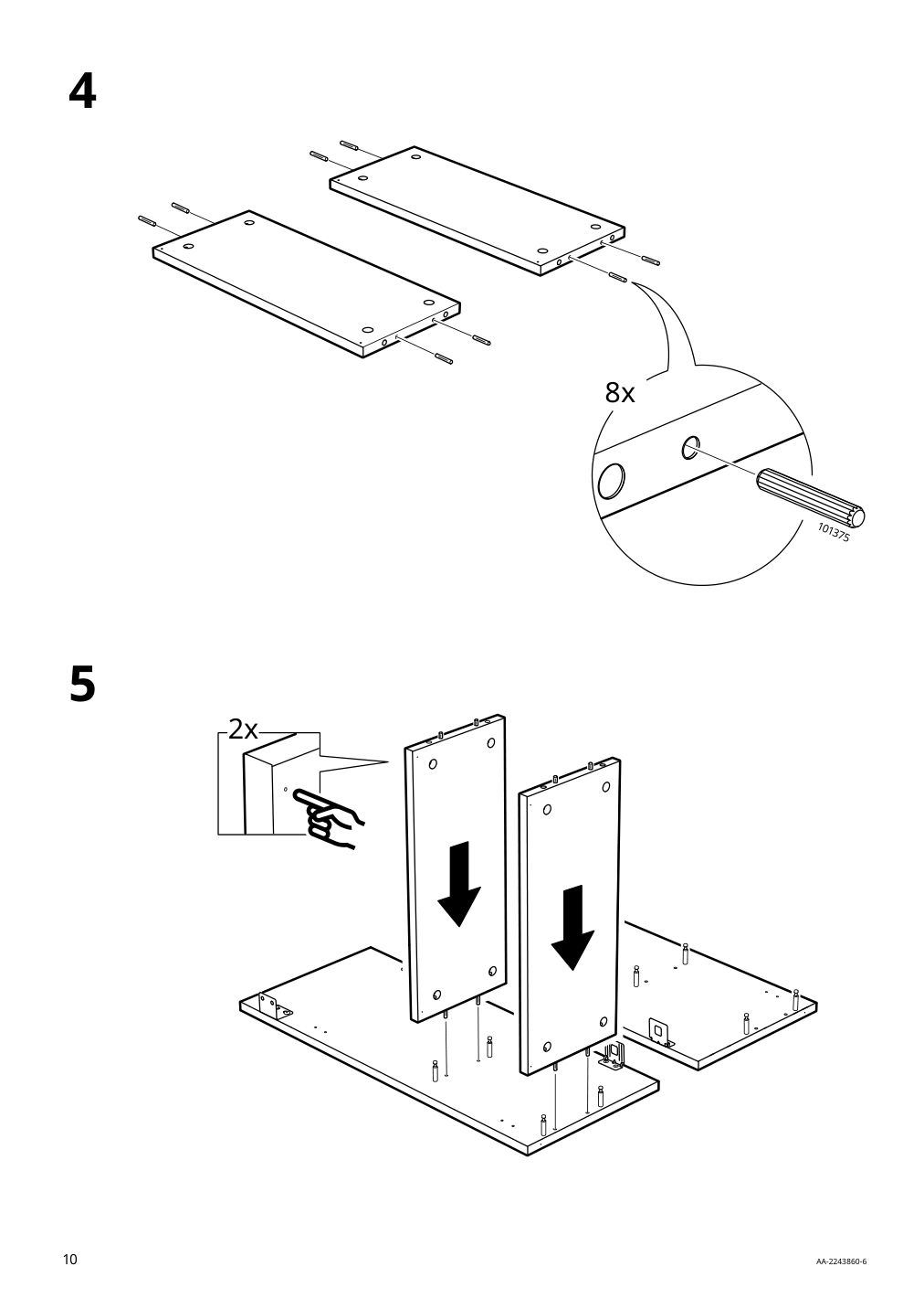 Assembly instructions for IKEA Nysjoen sink cabinet white | Page 10 - IKEA NYSJÖN / BJÖRKÅN sink cabinet with 1 door 194.147.31