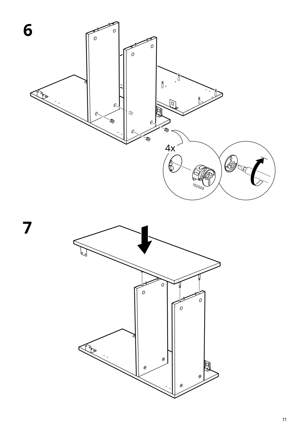 Assembly instructions for IKEA Nysjoen sink cabinet white | Page 11 - IKEA NYSJÖN / BJÖRKÅN sink cabinet with 1 door 194.147.31