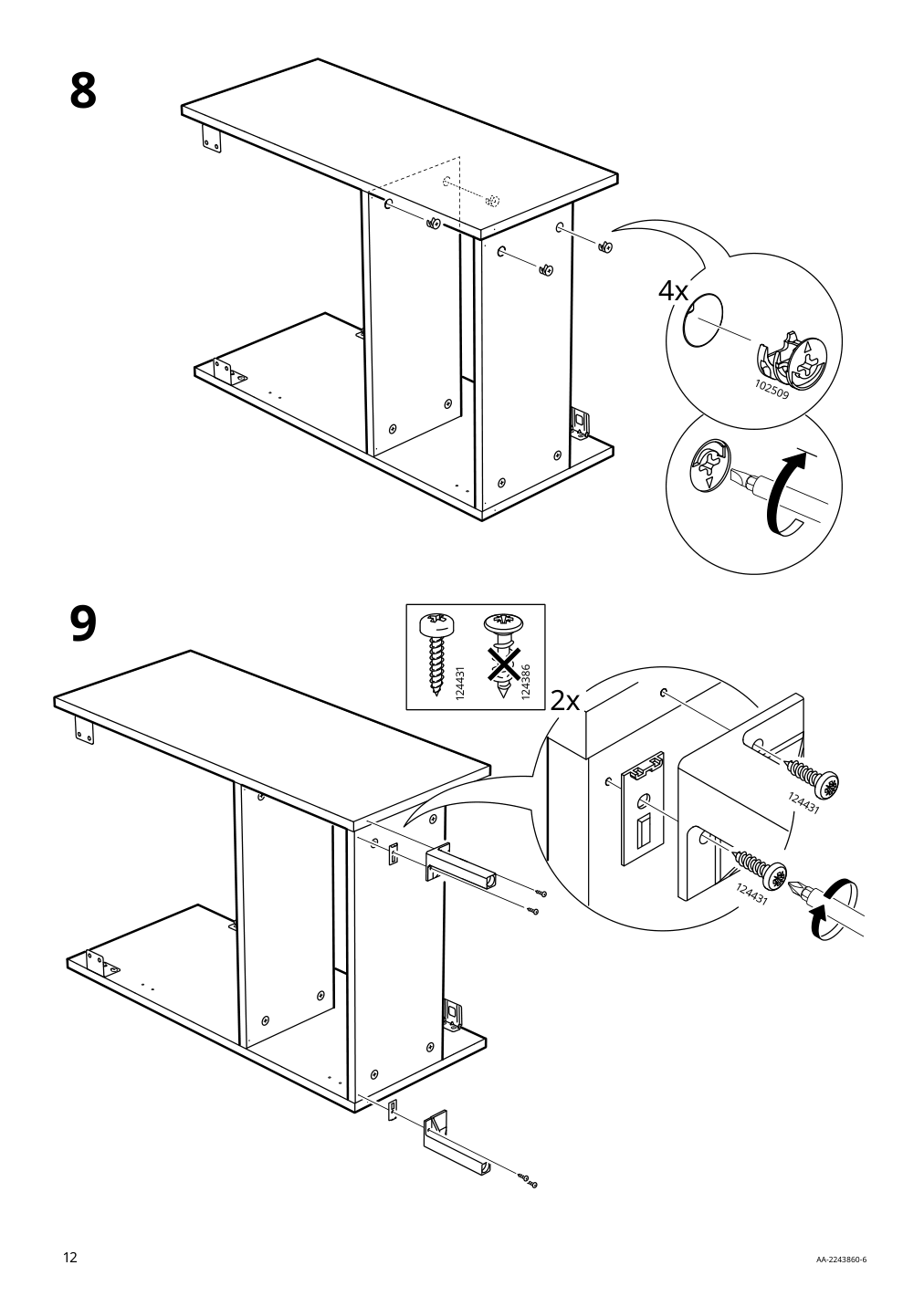 Assembly instructions for IKEA Nysjoen sink cabinet white | Page 12 - IKEA NYSJÖN / BJÖRKÅN bathroom furniture, set of 6 494.159.13