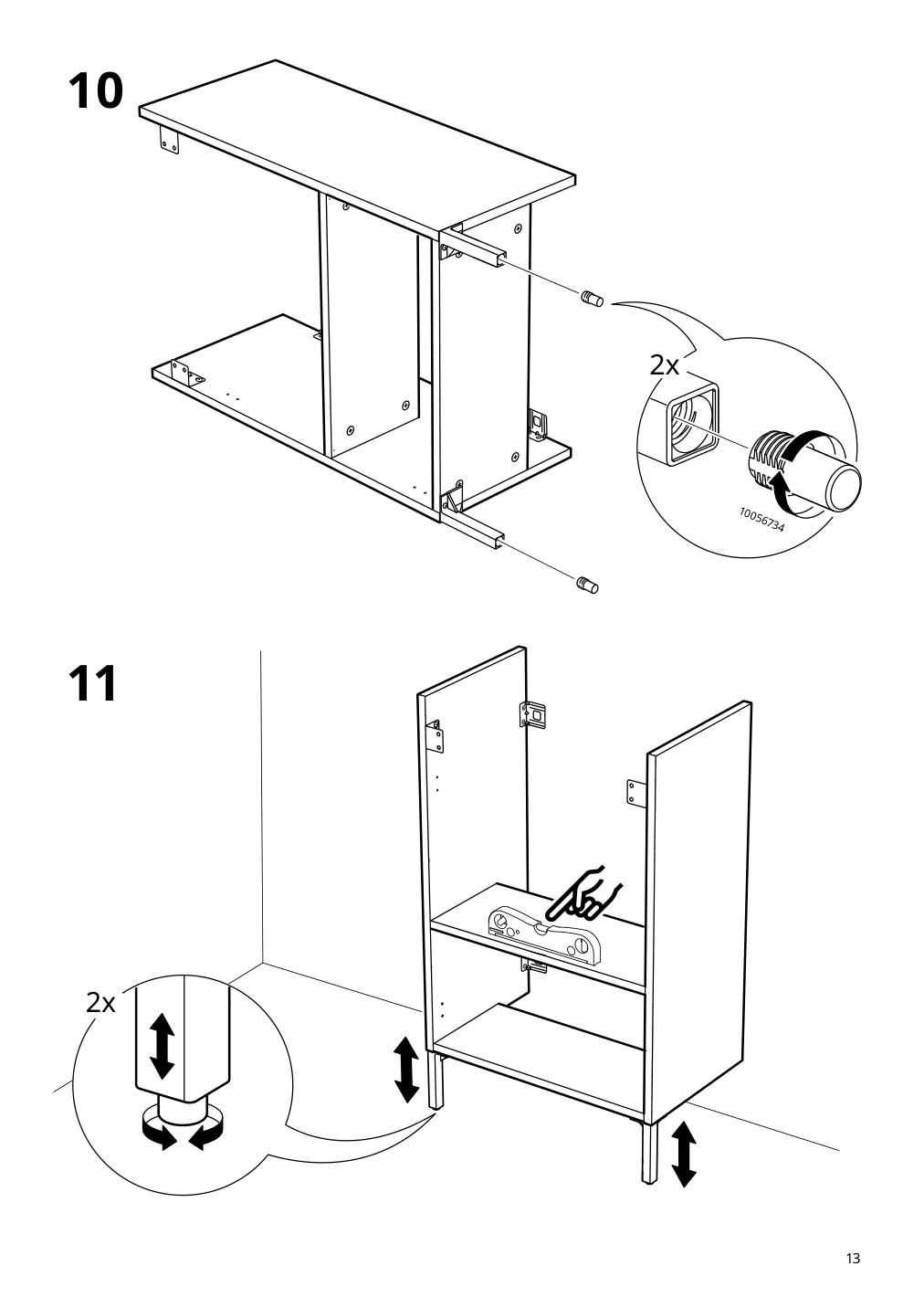 Assembly instructions for IKEA Nysjoen sink cabinet white | Page 13 - IKEA NYSJÖN / BJÖRKÅN sink cabinet with 1 door 194.147.31