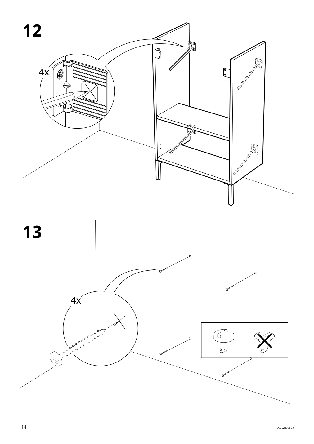 Assembly instructions for IKEA Nysjoen sink cabinet white | Page 14 - IKEA NYSJÖN / BJÖRKÅN bathroom furniture, set of 6 394.158.95