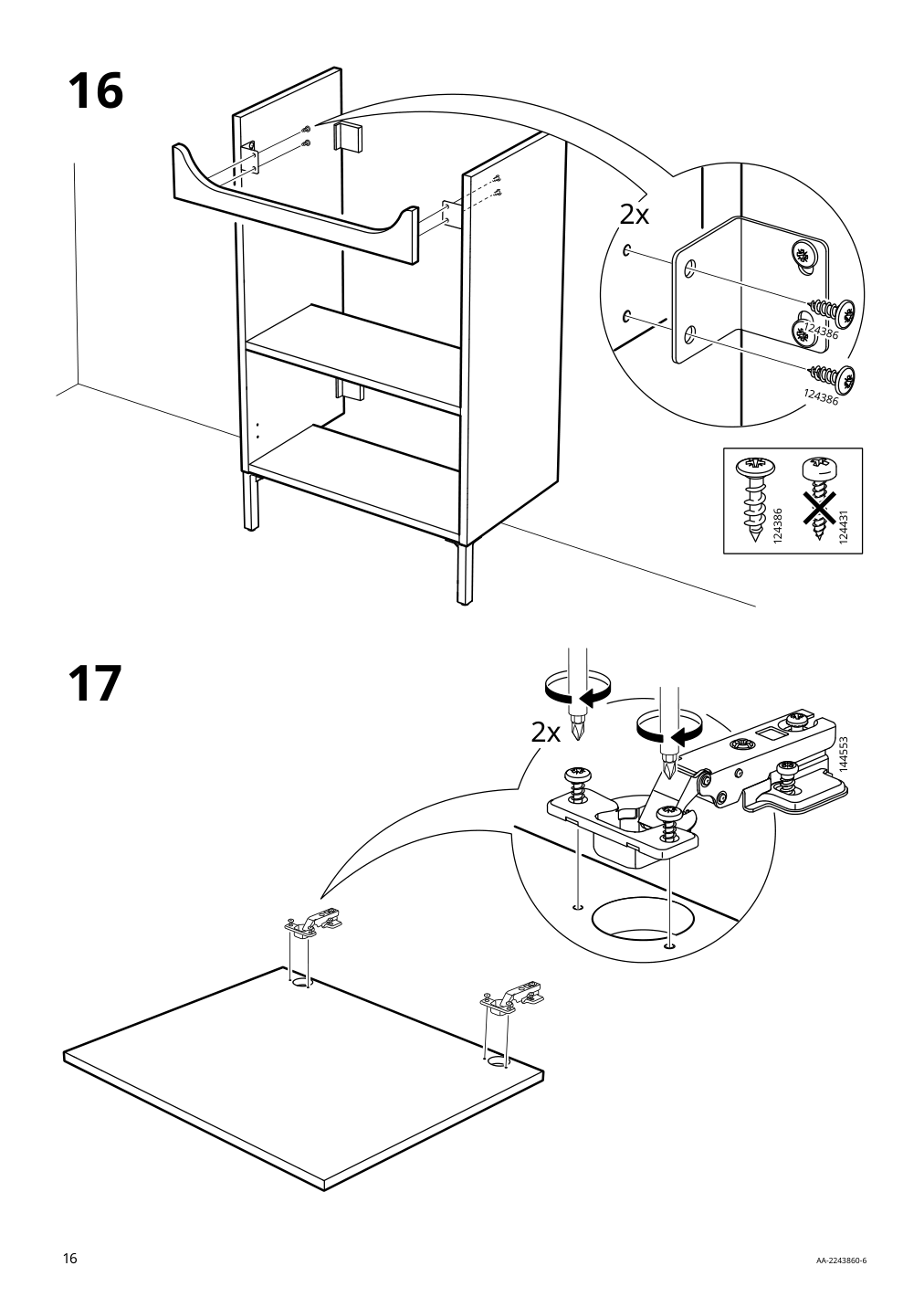 Assembly instructions for IKEA Nysjoen sink cabinet white | Page 16 - IKEA NYSJÖN / BJÖRKÅN bathroom furniture, set of 6 494.159.13