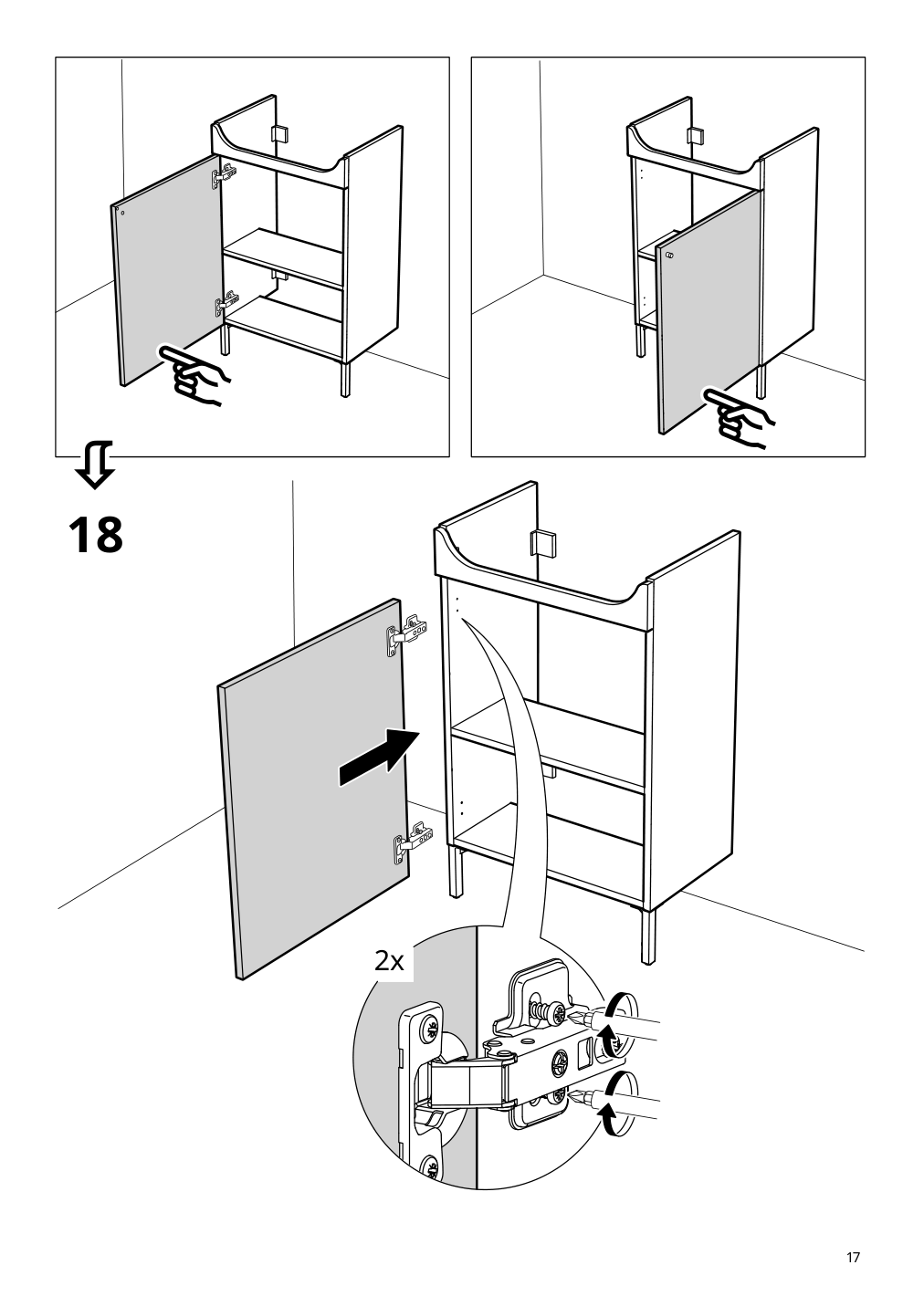 Assembly instructions for IKEA Nysjoen sink cabinet white | Page 17 - IKEA NYSJÖN / BJÖRKÅN bathroom furniture, set of 6 394.158.95