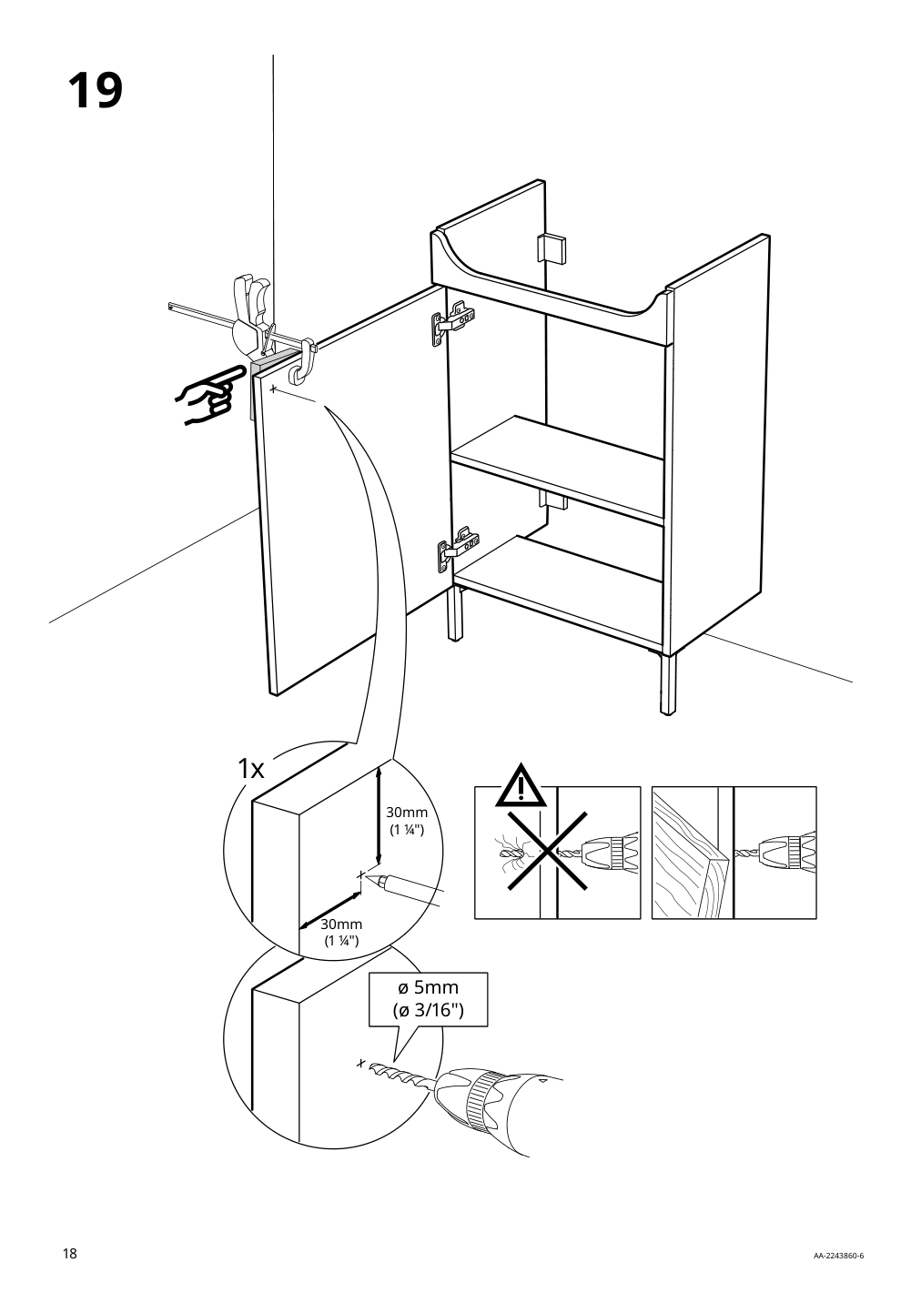 Assembly instructions for IKEA Nysjoen sink cabinet white | Page 18 - IKEA NYSJÖN / BJÖRKÅN sink cabinet with 1 door 194.147.31