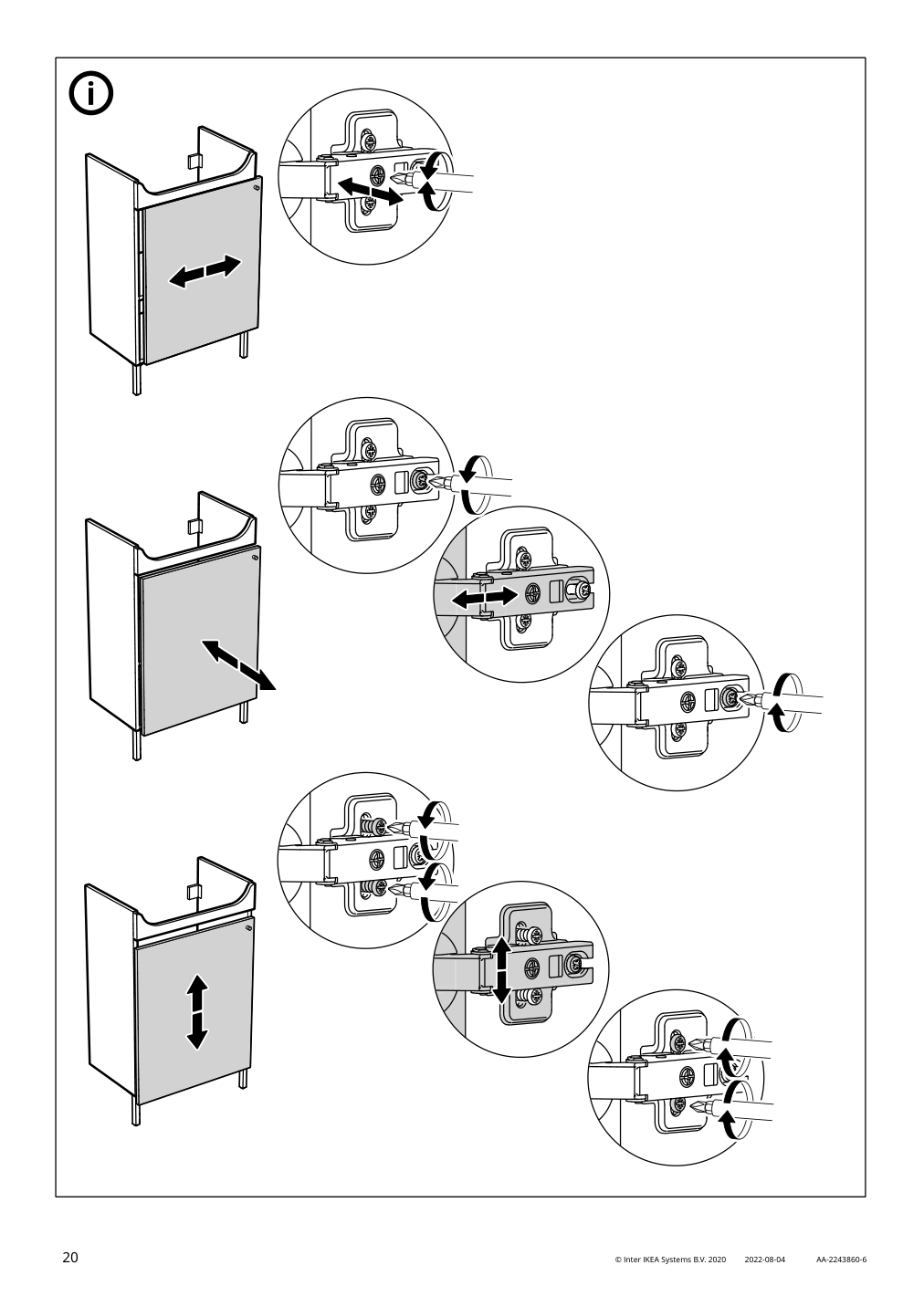 Assembly instructions for IKEA Nysjoen sink cabinet white | Page 20 - IKEA NYSJÖN / BJÖRKÅN sink cabinet with 1 door 194.147.31