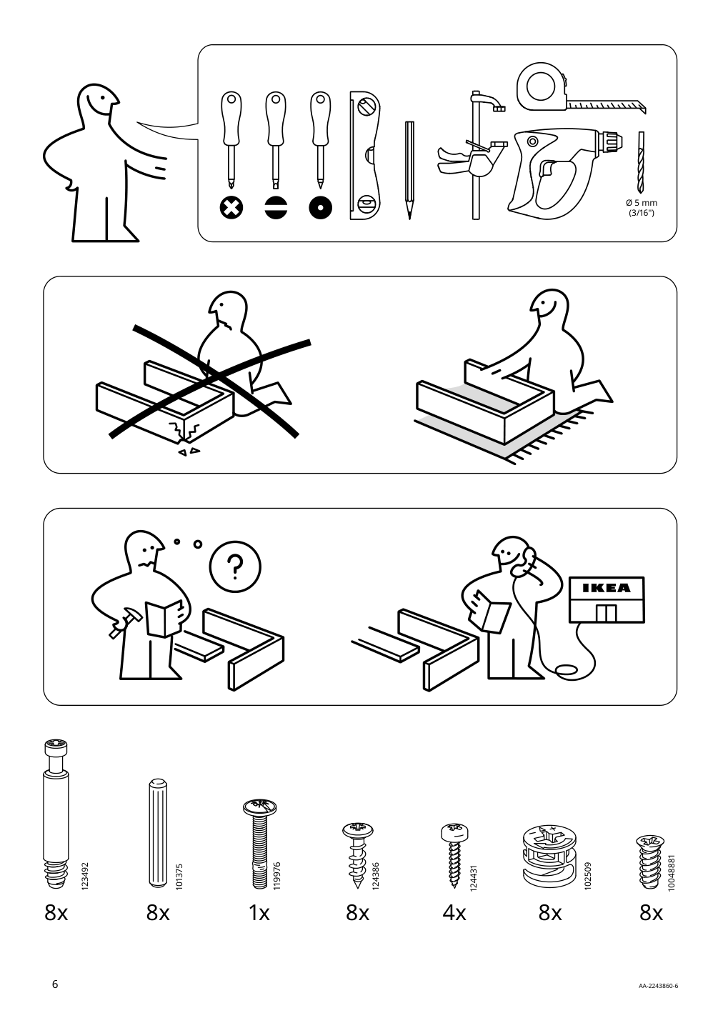 Assembly instructions for IKEA Nysjoen sink cabinet white | Page 6 - IKEA NYSJÖN / BJÖRKÅN bathroom furniture, set of 6 394.158.95