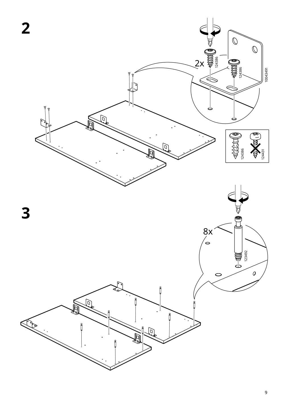 Assembly instructions for IKEA Nysjoen sink cabinet white | Page 9 - IKEA NYSJÖN / BJÖRKÅN sink cabinet with 1 door 194.147.31