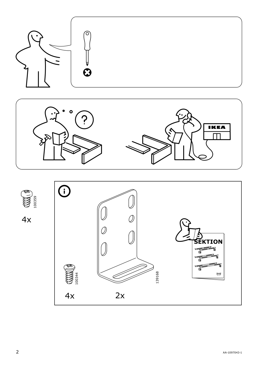 Assembly instructions for IKEA Nyttig cooktop to drawer separator | Page 2 - IKEA SEKTION / MAXIMERA base cabinet f/cooktop w/3 drawers 093.191.26