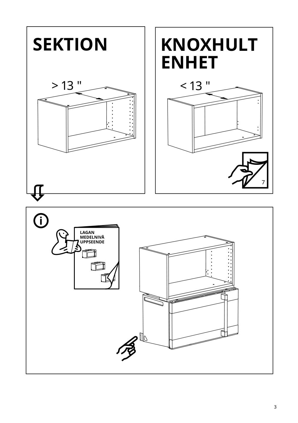 Assembly instructions for IKEA Nyttig filler piece f over the range micro | Page 3 - IKEA ENHET corner kitchen 994.856.68