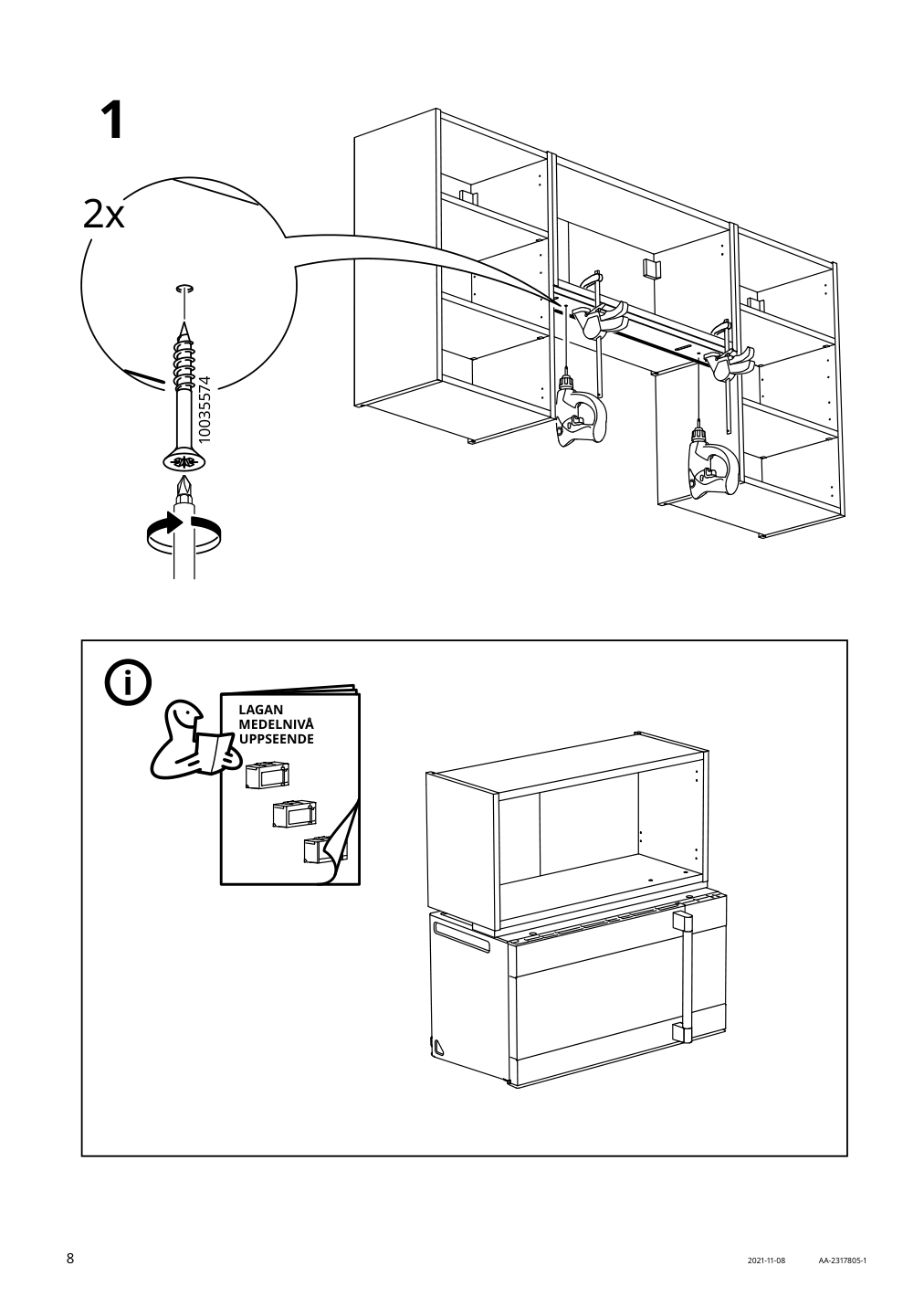 Assembly instructions for IKEA Nyttig filler piece f over the range micro | Page 8 - IKEA ENHET kitchen 194.429.94