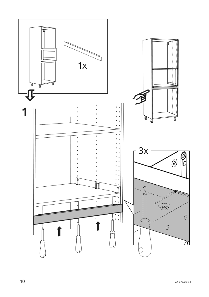 Assembly instructions for IKEA Nyttig filler piece for wall oven micro | Page 10 - IKEA SEKTION / MAXIMERA hi cb f micro w 3 drawers/2 doors 094.600.83