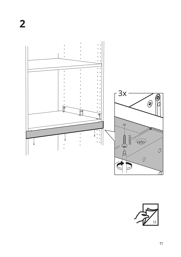 Assembly instructions for IKEA Nyttig filler piece for wall oven micro | Page 11 - IKEA SEKTION / MAXIMERA hi cb f oven/micro w drawer/2 doors 094.726.32