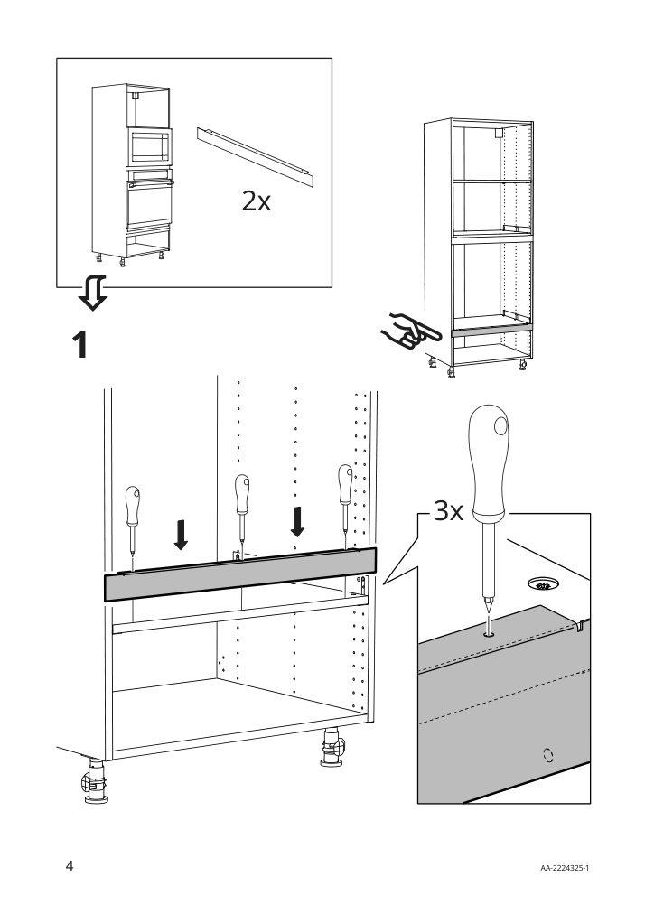 Assembly instructions for IKEA Nyttig filler piece for wall oven micro | Page 4 - IKEA SEKTION / MAXIMERA hi cb f oven/micro w drawer/2 doors 394.698.07