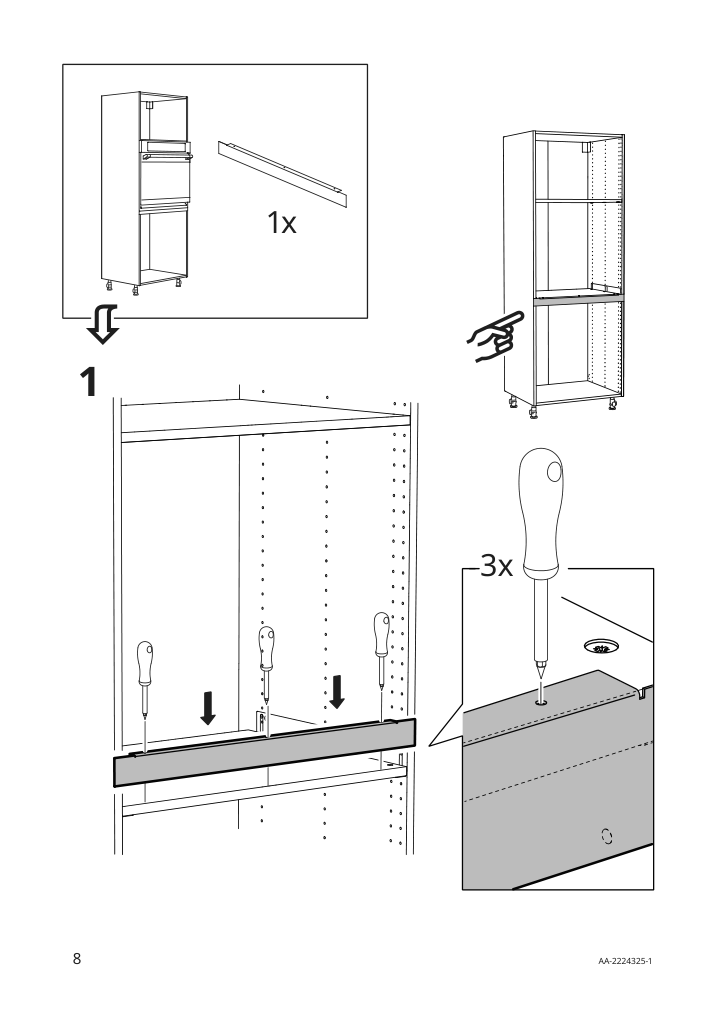 Assembly instructions for IKEA Nyttig filler piece for wall oven micro | Page 8 - IKEA SEKTION / MAXIMERA hi cb f micro w 3 drawers/2 doors 094.600.83