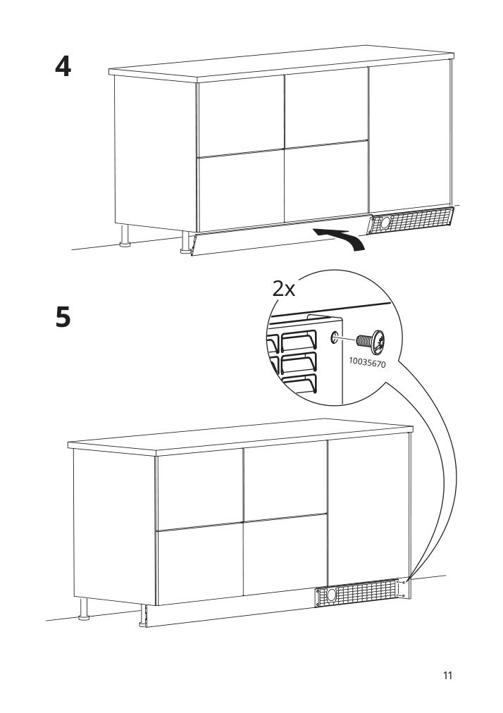 Assembly instructions for IKEA Nyttig ventilated plinth stainless steel | Page 11 - IKEA NYTTIG ventilated plinth 204.997.29