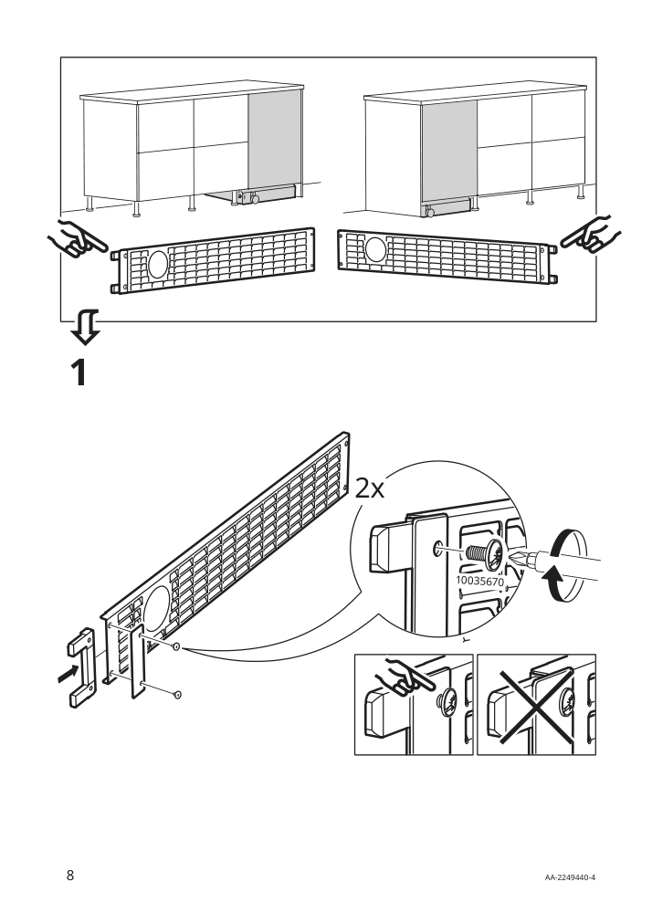 Assembly instructions for IKEA Nyttig ventilated plinth stainless steel | Page 8 - IKEA NYTTIG ventilated plinth 204.997.29