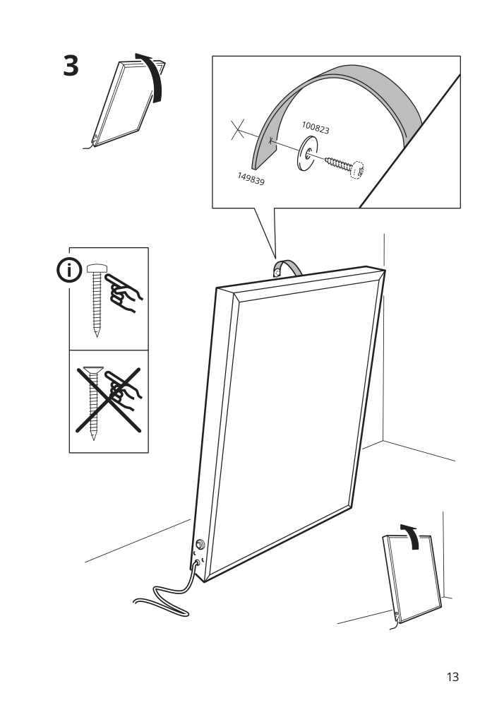 Assembly instructions for IKEA Obegraensad led wall lamp black | Page 13 - IKEA OBEGRÄNSAD LED wall lamp 005.262.48