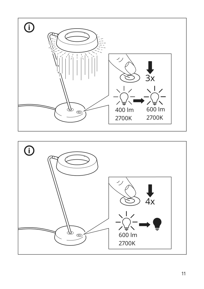 Assembly instructions for IKEA Obegraensad led work lamp dimmable black | Page 11 - IKEA OBEGRÄNSAD LED work lamp 705.262.64