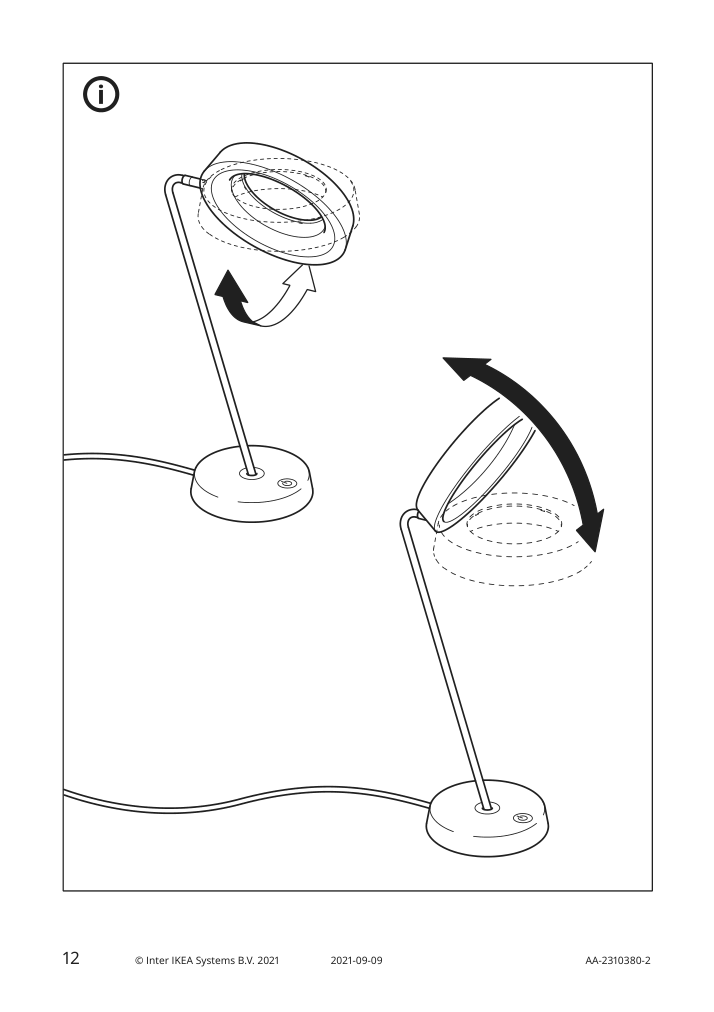 Assembly instructions for IKEA Obegraensad led work lamp dimmable black | Page 12 - IKEA OBEGRÄNSAD LED work lamp 705.262.64