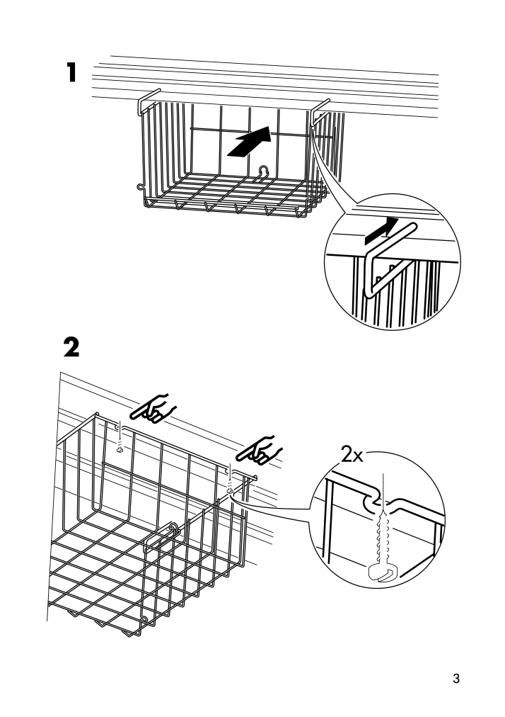 Assembly instructions for IKEA Observatoer clip on basket gray brown | Page 3 - IKEA OBSERVATÖR clip-on basket 203.124.92