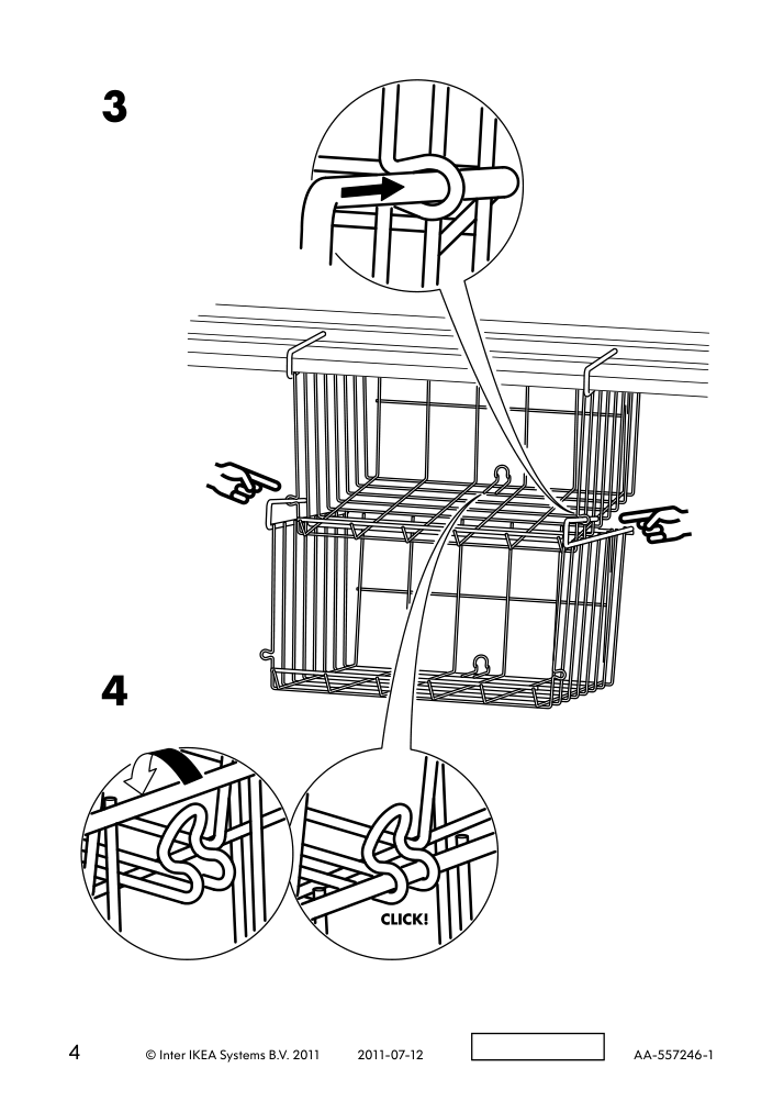 Assembly instructions for IKEA Observatoer clip on basket gray brown | Page 4 - IKEA OBSERVATÖR clip-on basket 203.124.92