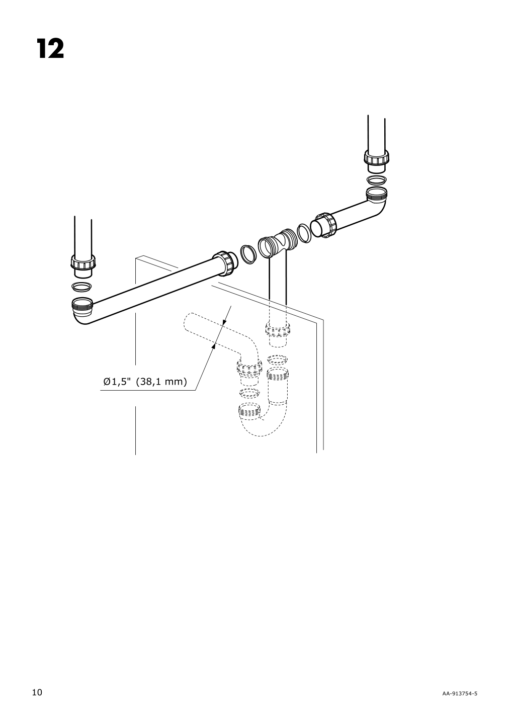 Assembly instructions for IKEA Odensvik double bowl sink | Page 10 - IKEA GODMORGON / ODENSVIK sink cabinet with 2 drawers 192.930.41