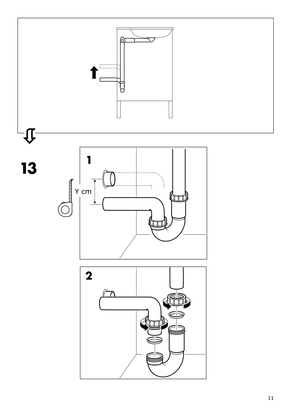 Assembly instructions for IKEA Odensvik double bowl sink | Page 11 - IKEA HEMNES / ODENSVIK bathroom furniture, set of 5 593.151.64