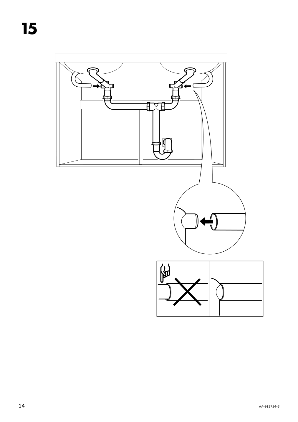 Assembly instructions for IKEA Odensvik double bowl sink | Page 14 - IKEA HEMNES / ODENSVIK bathroom furniture, set of 5 793.898.23