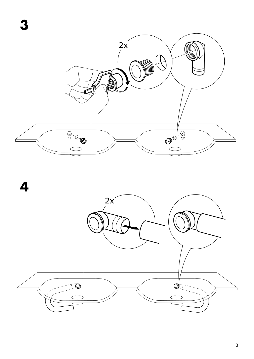 Assembly instructions for IKEA Odensvik double bowl sink | Page 3 - IKEA GODMORGON / ODENSVIK bathroom furniture, set of 6 393.223.25