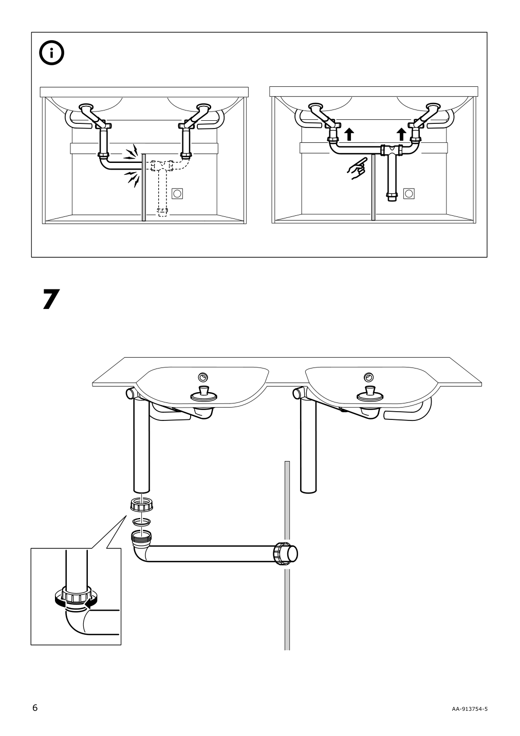 Assembly instructions for IKEA Odensvik double bowl sink | Page 6 - IKEA HEMNES / ODENSVIK bathroom furniture, set of 5 793.898.23