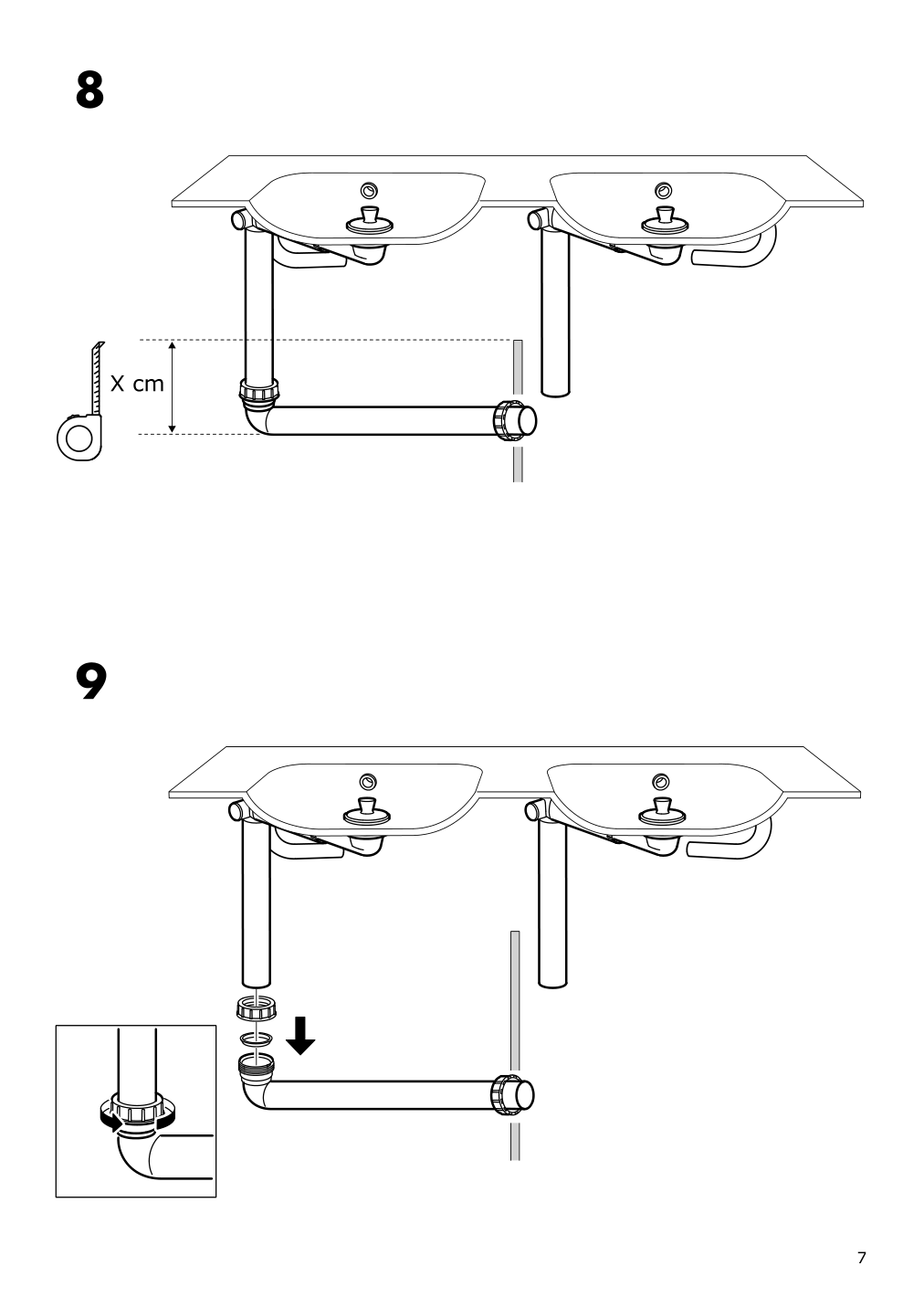 Assembly instructions for IKEA Odensvik double bowl sink | Page 7 - IKEA GODMORGON / ODENSVIK bathroom furniture, set of 6 393.223.25