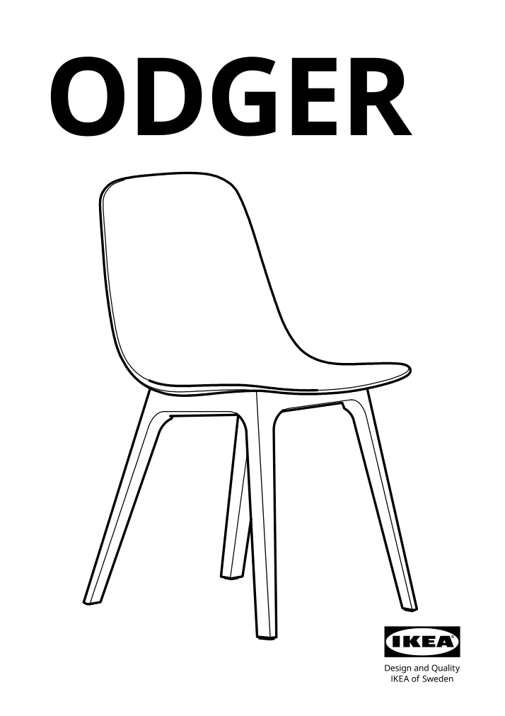 Assembly instructions for IKEA Odger chair anthracite | Page 1 - IKEA RÖNNINGE / ODGER table and 4 chairs 894.290.84