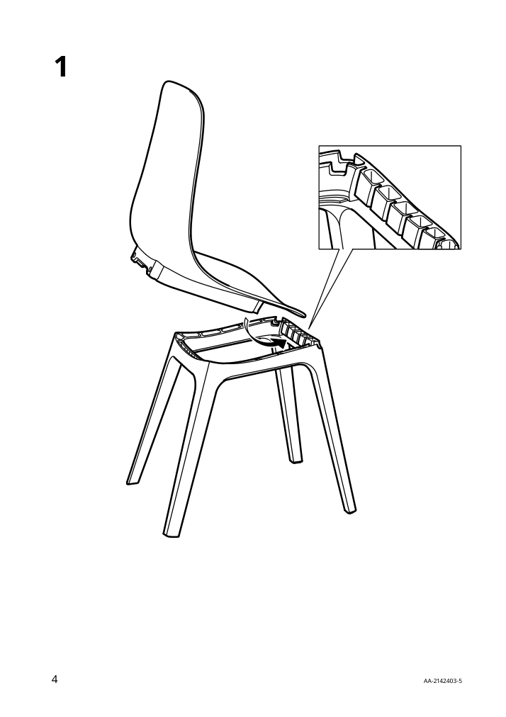 Assembly instructions for IKEA Odger chair anthracite | Page 4 - IKEA RÖNNINGE / ODGER table and 4 chairs 094.290.59