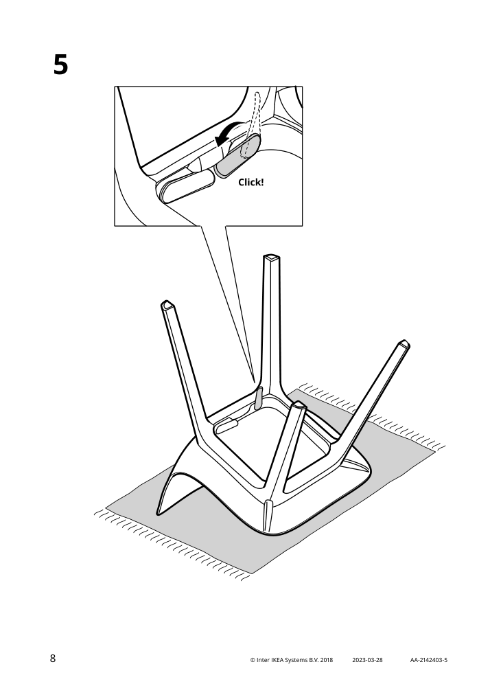 Assembly instructions for IKEA Odger chair anthracite | Page 8 - IKEA RÖNNINGE / ODGER table and 4 chairs 894.290.84