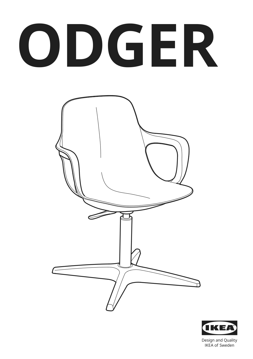 Assembly instructions for IKEA Odger swivel chair white beige | Page 1 - IKEA ODGER swivel chair 703.086.85