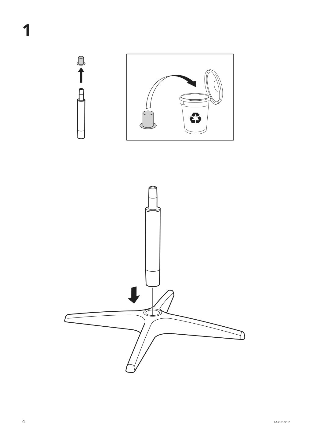 Assembly instructions for IKEA Odger swivel chair white beige | Page 4 - IKEA ODGER swivel chair 703.086.85