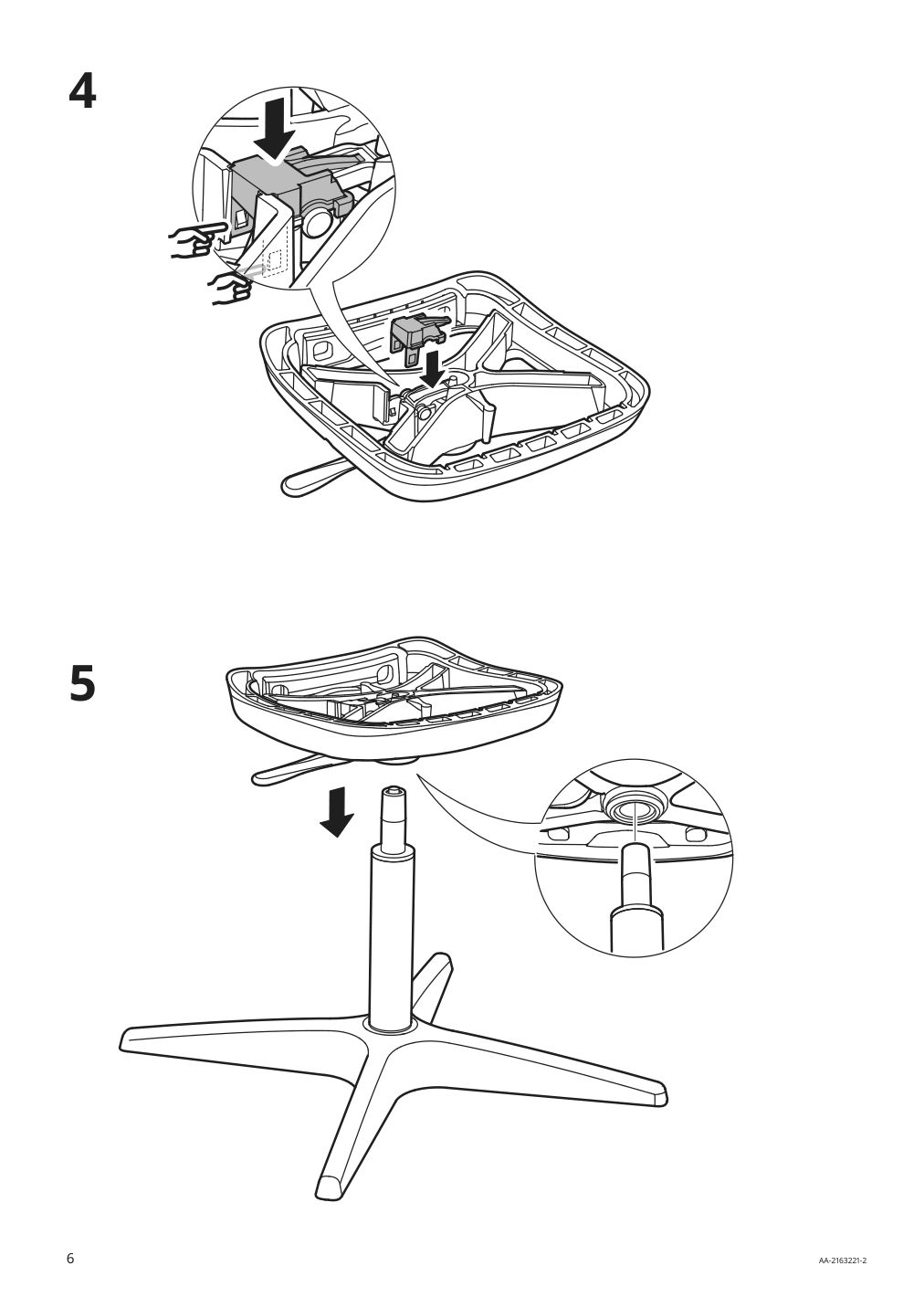 Assembly instructions for IKEA Odger swivel chair white beige | Page 6 - IKEA ODGER swivel chair 703.086.85