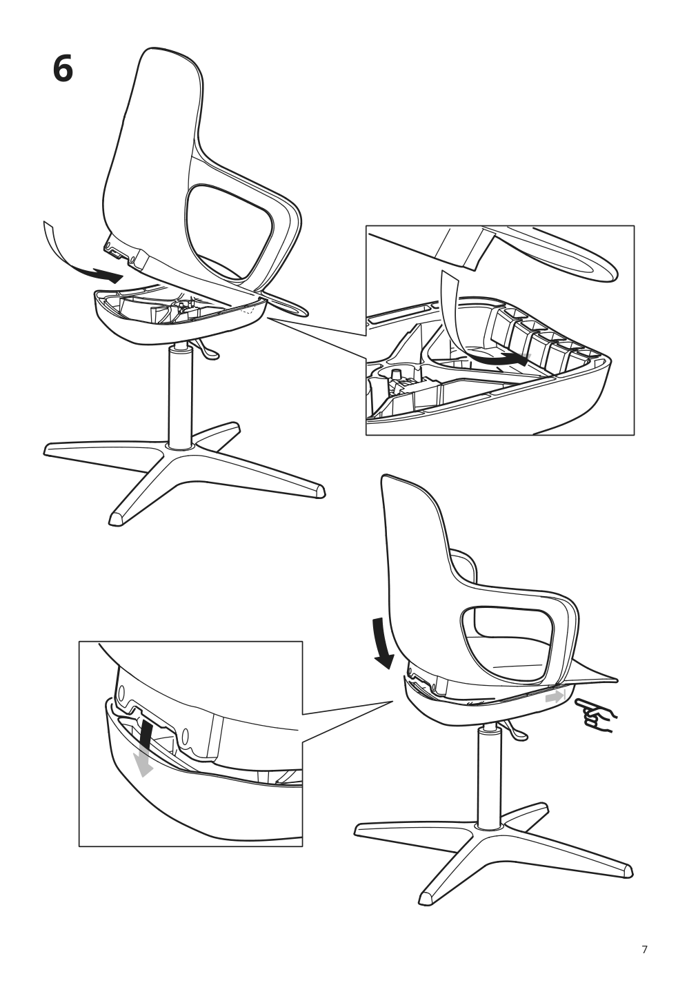 Assembly instructions for IKEA Odger swivel chair white beige | Page 7 - IKEA ODGER swivel chair 703.086.85