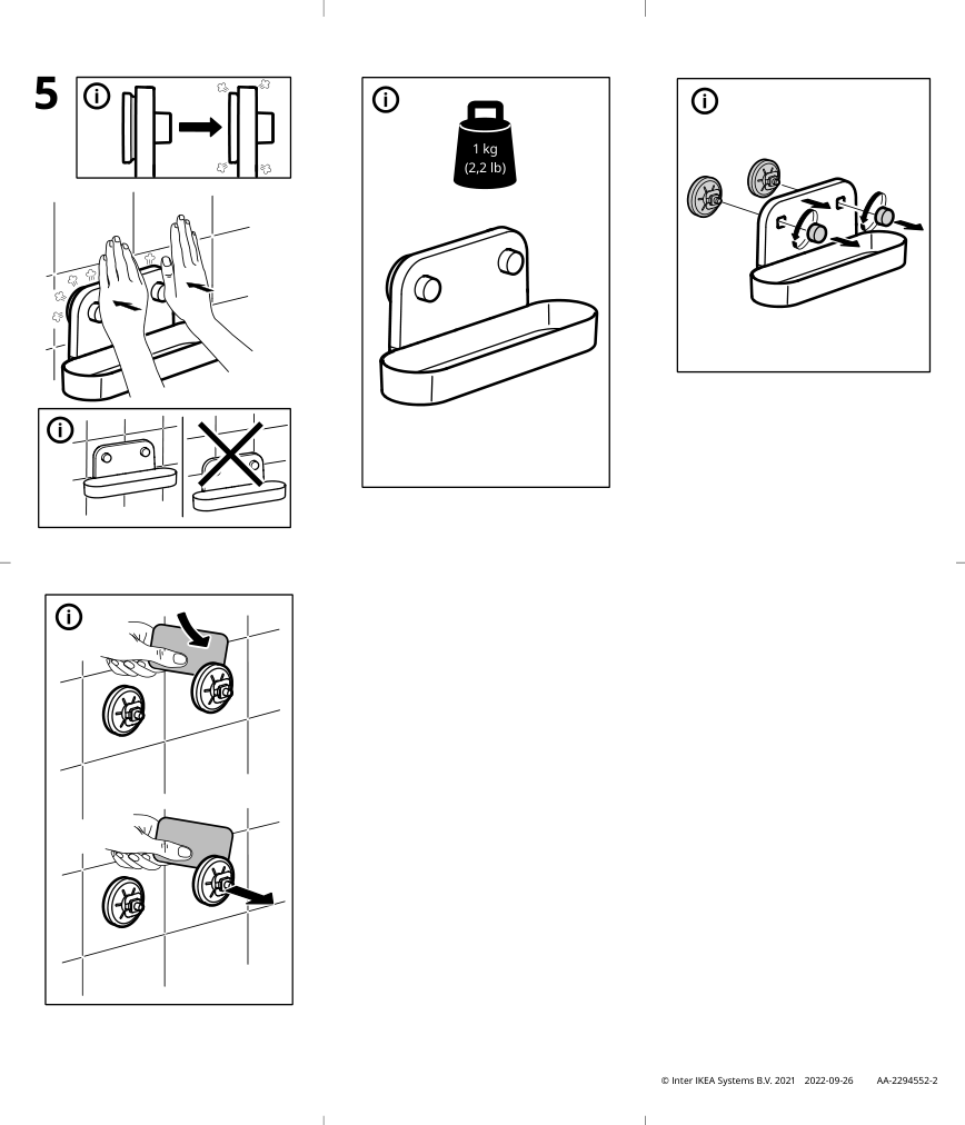 Assembly instructions for IKEA Oebonaes wall shelf with suction cup gray green | Page 2 - IKEA ÖBONÄS wall shelf with suction cup 004.988.96