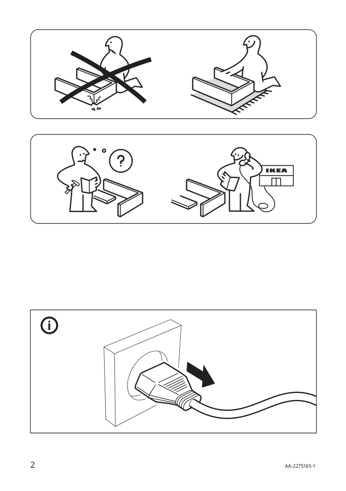 Assembly instructions for IKEA Oemsesidig panel for picture frame speaker leaf | Page 2 - IKEA ÖMSESIDIG panel for picture frame speaker 005.529.73