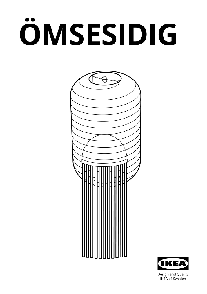 Assembly instructions for IKEA Oemsesidig pendant lamp shade white green | Page 1 - IKEA ÖMSESIDIG pendant lamp shade 205.463.92